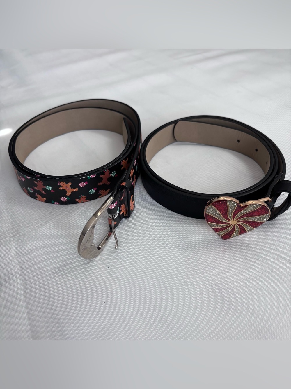 Betsey Johnson XOX Holiday Belt Bundle Gingerbread Peppermint Heart Set Size L